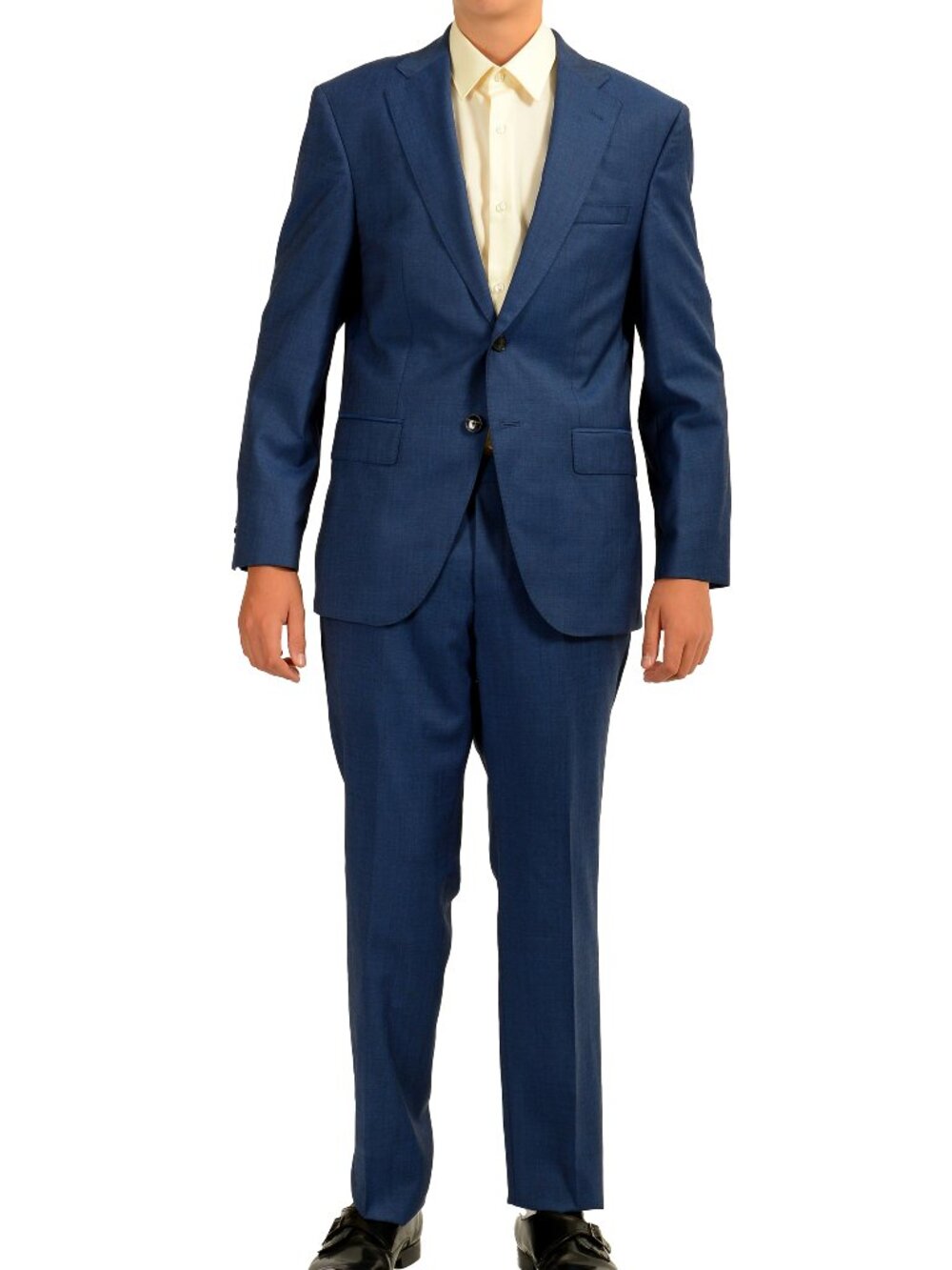Hugo Boss Men's "Jeckson/Lenon1" Regular Fit Blue 100% Wool Suit US 36S IT 46S